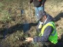 Ste Genevieve County EC Norm Gallup, KD0HHM, calls in the coordinates of an "area of concern" on the levee.